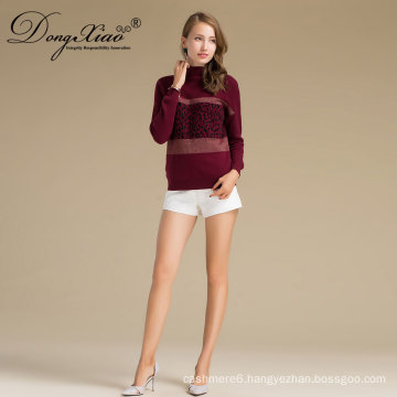 Widely Used Polo Roll Neck Striped Women Cashmere Sweater For Oem And Odm